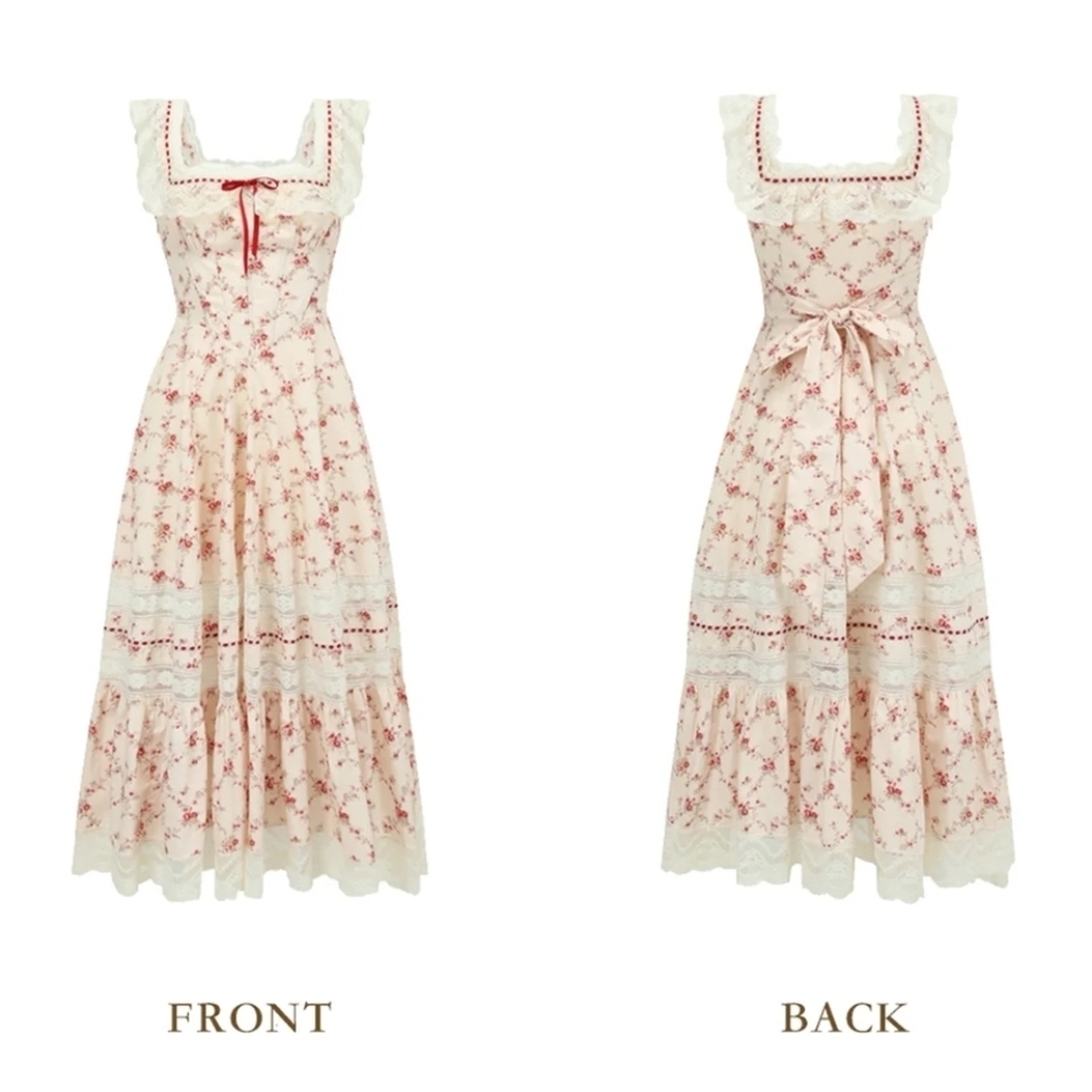 Lacemade Floral Lace Trim Maxi Dress - Picture 5 of 8